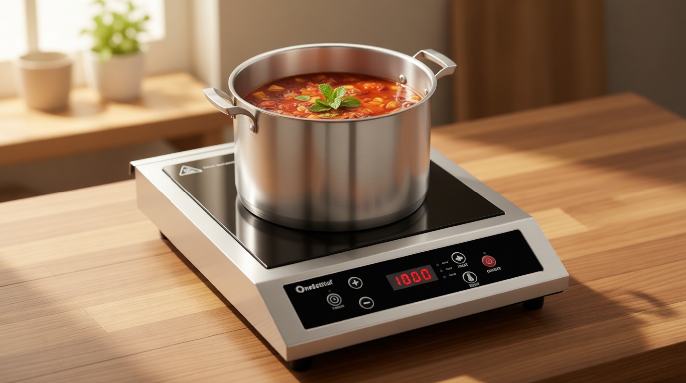 Stainless Steel Induction Cooktop, Professional-Grade Induction Cooker with Precise Temperature Control,Portable Countertop Burner with UL Certified, 10 Hours Timer Powerful 1800W Hot Plate
