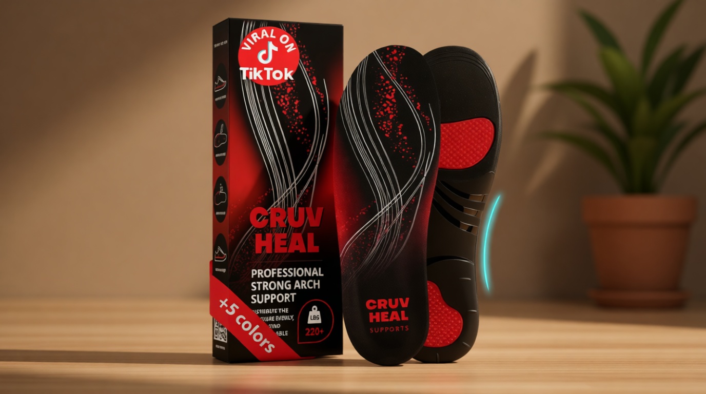 CRUVHEAL 220+ lbs Plantar Fasciitis High Arch Support Insoles Men Women - Orthotic Shoe Inserts - Boot Work Shoe Insole (L, Black)