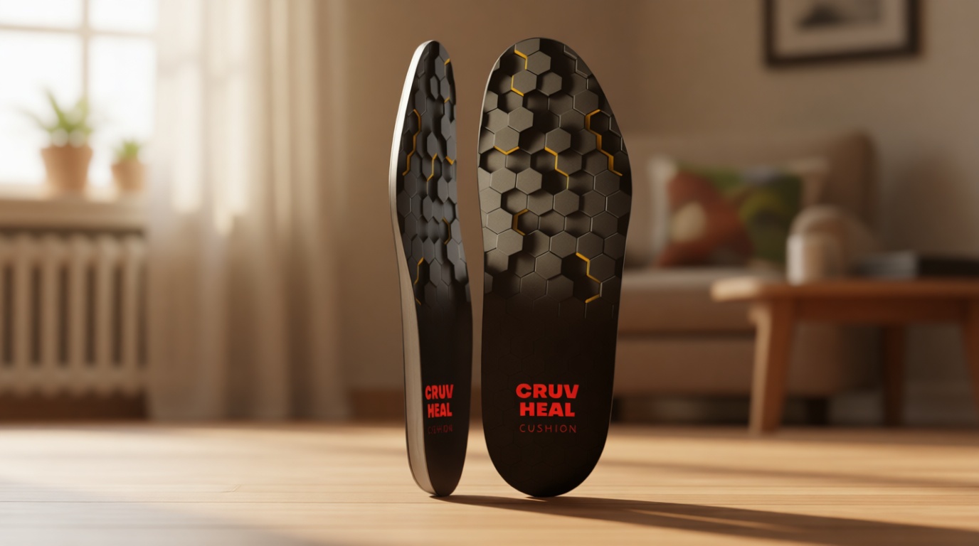 CRUVHEAL Work Comfort Orthotic Insoles - Anti Fatigue Shoe Insert Men Women - Low Arch Support - Shock Absorption - Foot Pain Relief - Work Boot Insoles (XL, Black)