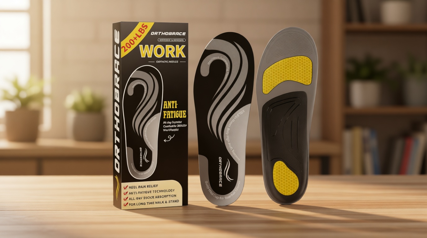 Work Insoles for Standing All Day, 200+lbs Heavy Duty High Arch Support Inserts, Foot Pain Relief for Plantar Fasciitis, Anti Fatigue,Work Boot Shoe Insoles Men Women-M(Weight Above 200 Lbs)