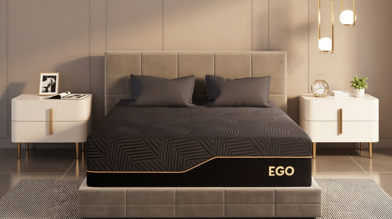 EGOHOME 14 Inch King Size Memory Foam Mattress for Back Pain, Cooling Copper Gel Bed in a Box, Foam Made in USA, CertiPUR-US Certified, Therapeutic Medium Firm, 76x80x14 Black OEKO-TEX STANDARD 100