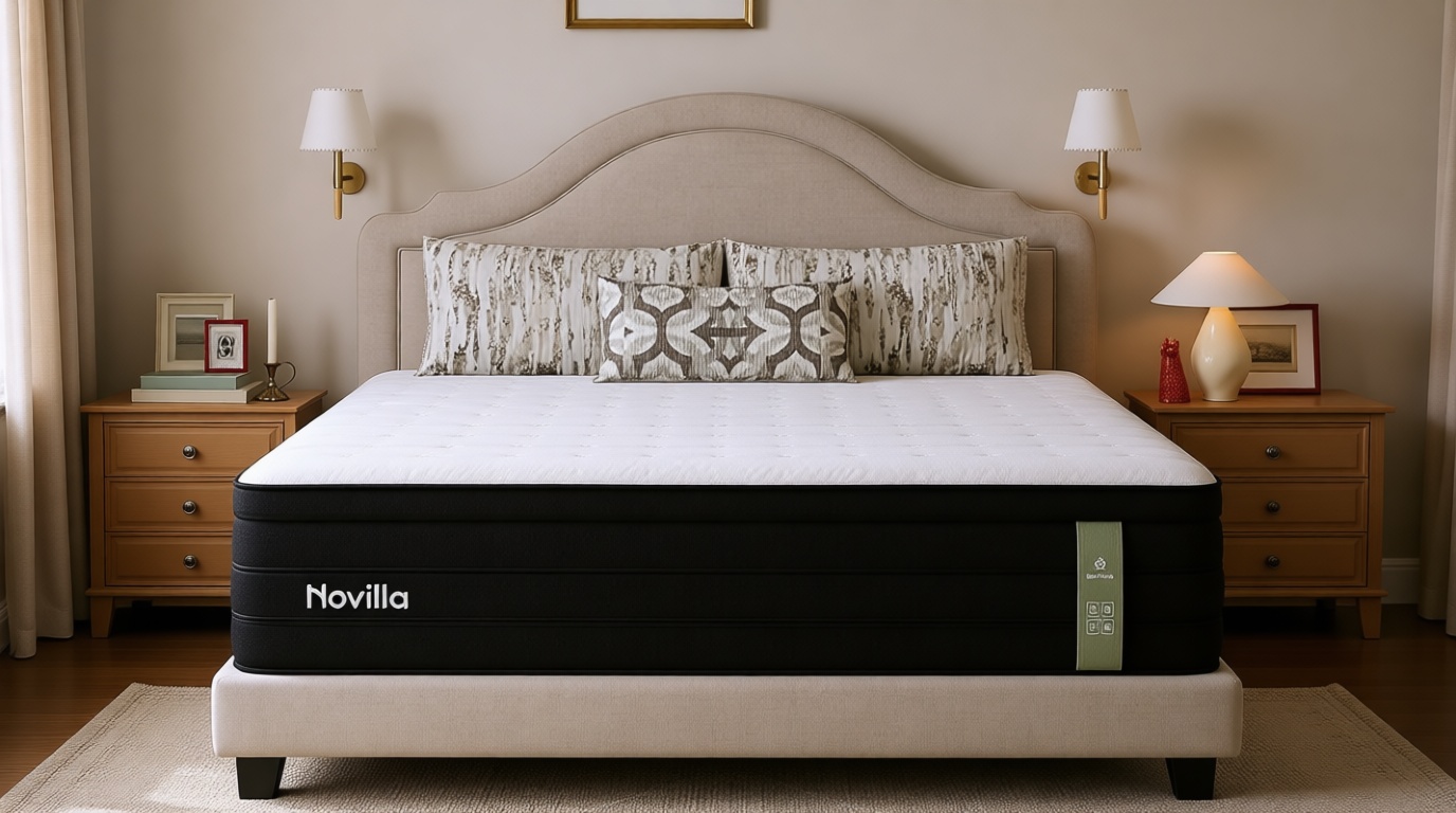 Novilla 14 inch King Size Mattress, Cooling Hybrid King Mattress with Upgraded Individual Coils & Gel Memory Foam, Enhanced Support, Reinforced Edge, Motion Isolation, Pressure Relief, CertiPUR-US OEKO-TEX STANDARD 100