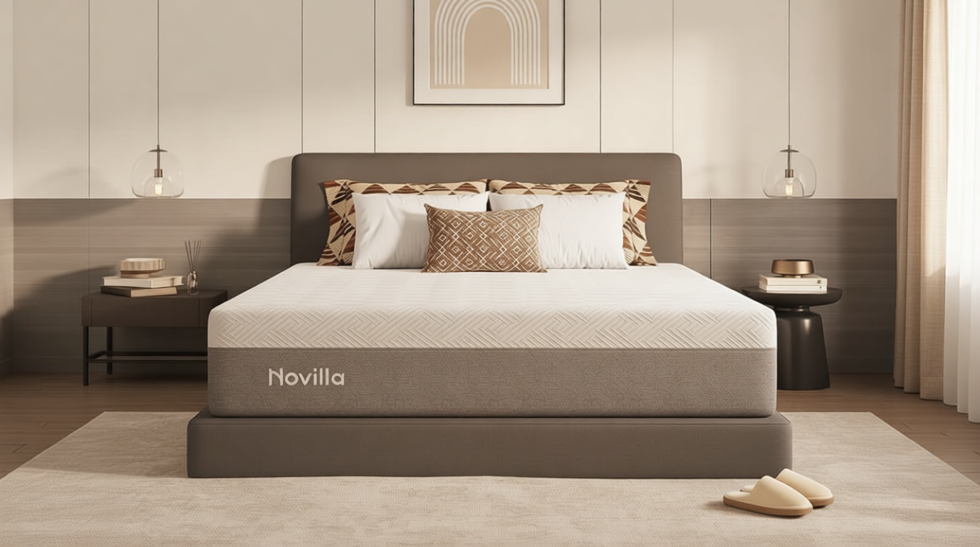 Novilla 14 Inch King Size Memory Foam Mattress in a Box, Pressure Relieving & Plush Comfort, Bliss, Grey OEKO-TEX STANDARD 100