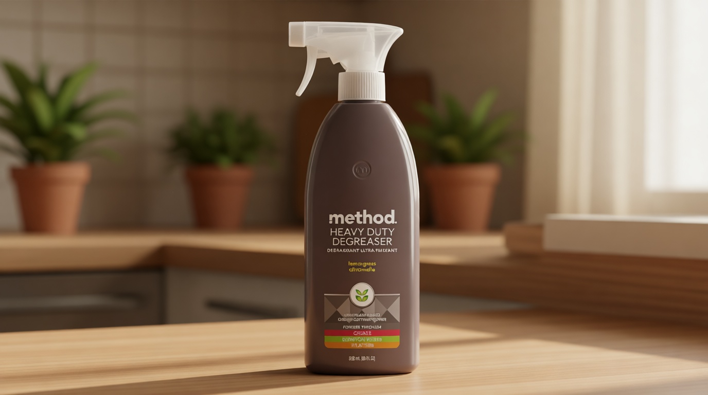 Method Heavy Duty Degreaser, Lemongrass Scent, Oven Cleaner & Stove Top Cleaner, 28 Oz Spray Bottle (Pack of 1),(Packaging may vary)