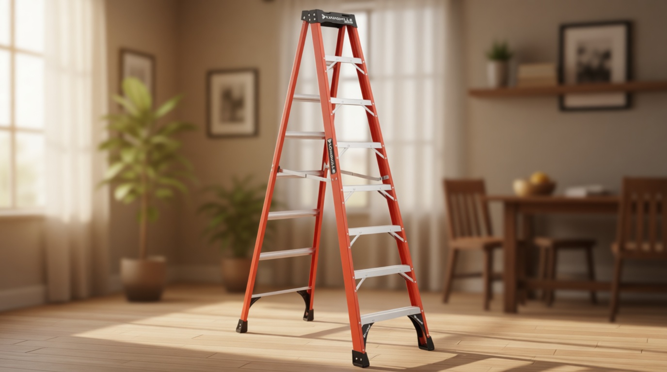 Louisville Ladder 8-Foot Fiberglass Step Ladder, 375-Pound Load Capacity, Type IAA, FS1408HD