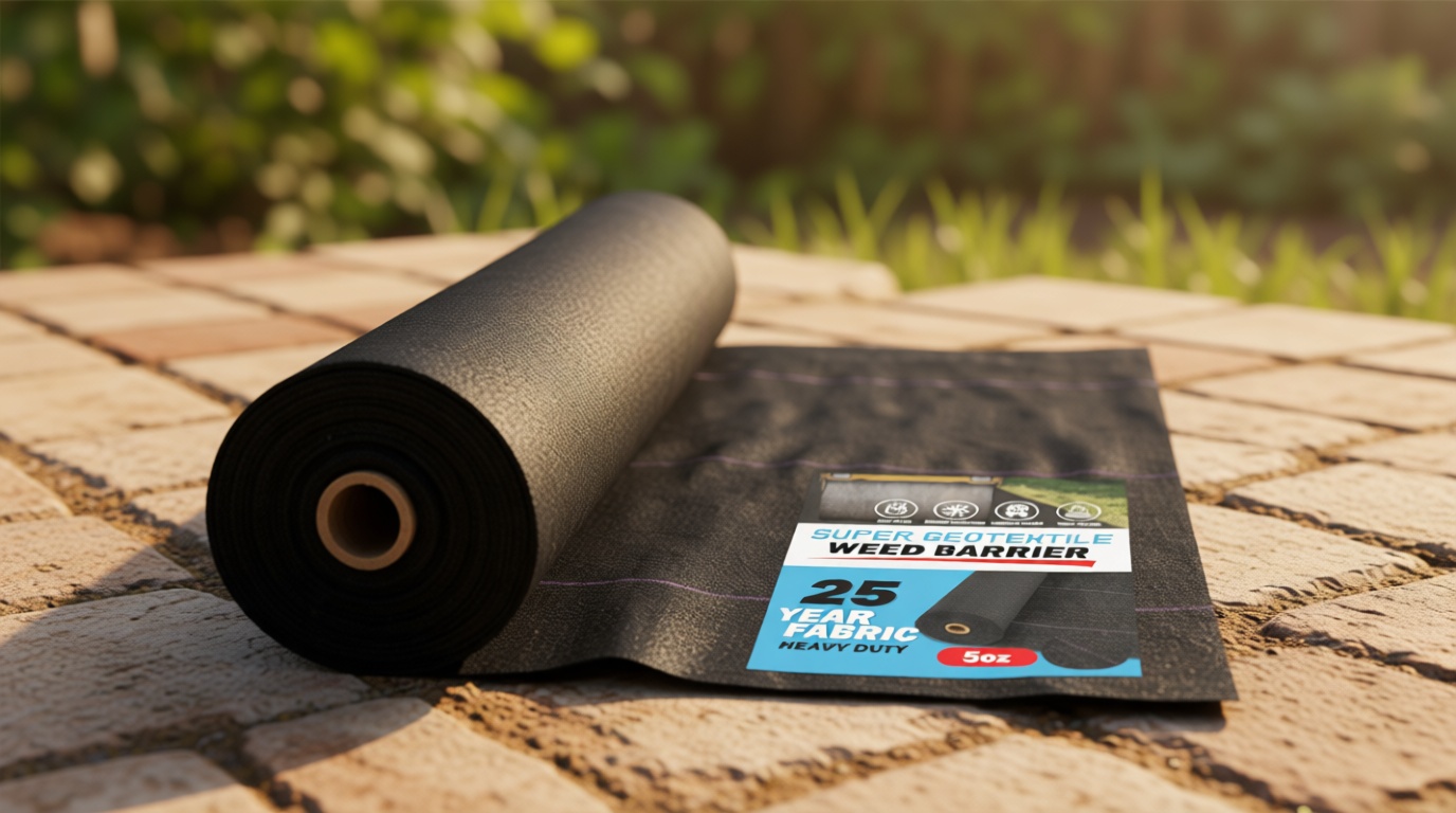 Super Geotextile Professional 5oz Geotextile Weed Barrier Fabric - Heavy Duty Landscape Fabric for Gardening, Landscaping, Weed Fabric (3x100)