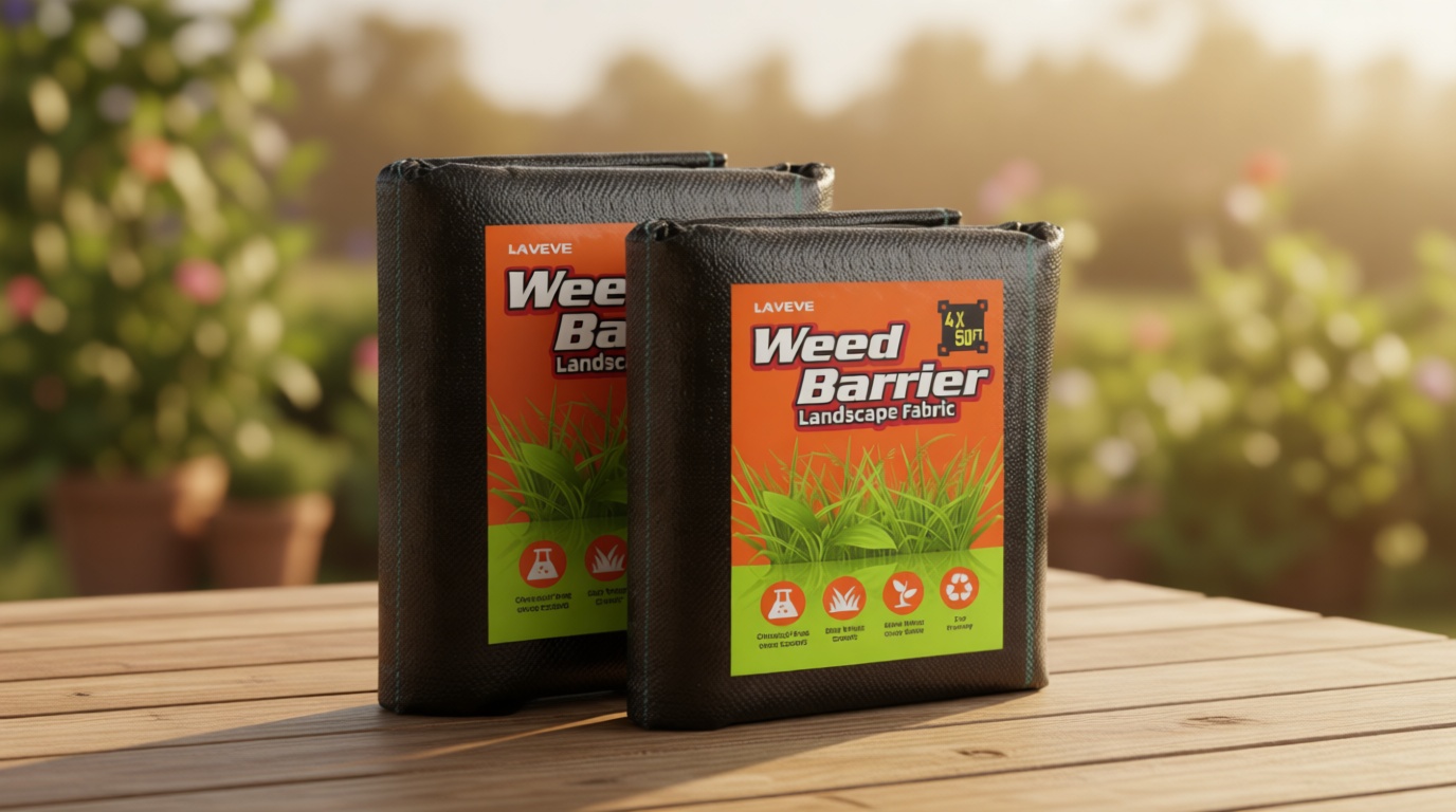 LAVEVE 4FT x 100FT Weed Barrier Landscape Fabric, 3.2oz Premium Heavy Duty Garden Cloth, Ground Cover for Gardening, Farming