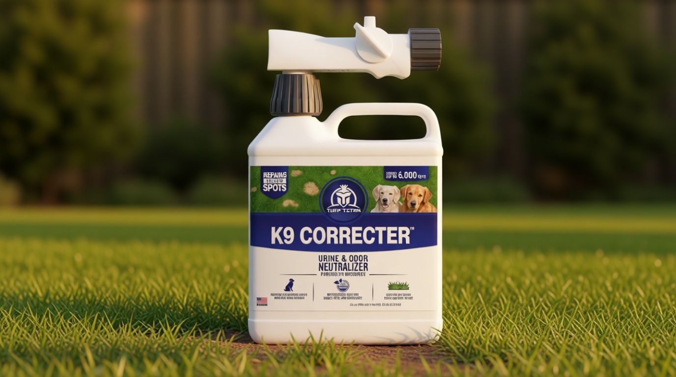 Turf Titan K9 Correcter Dog Urine Neutralizer for Lawns (32 oz) – Fights Yellow Spots and Odors – Grass Dog Urine Neutralizer to Grass Recovery with Weekly Use – Covers Up to 6,000 Sq Ft