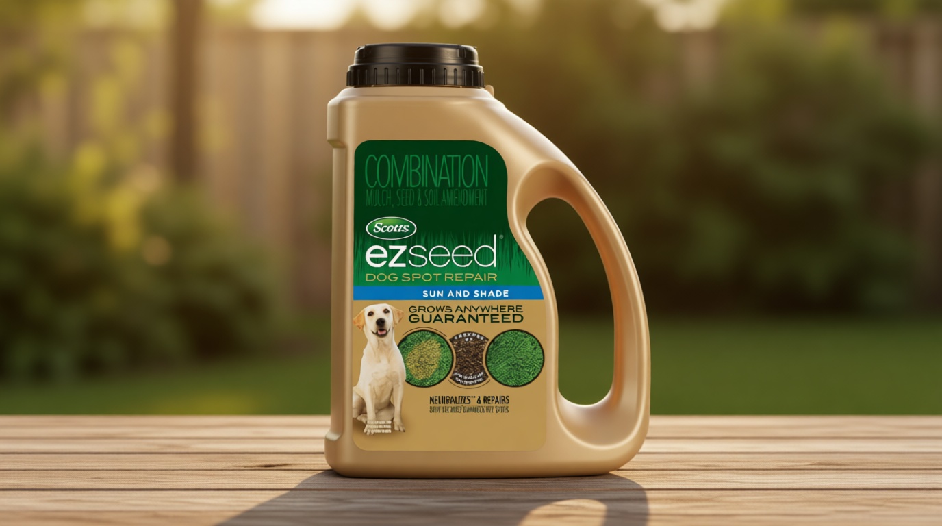Scotts EZ Seed Dog Spot Repair Sun and Shade, Combination Mulch, Grass Seed Mix and Soil Amendment to Neutralize and Repair Pet Spots, 2 lbs.