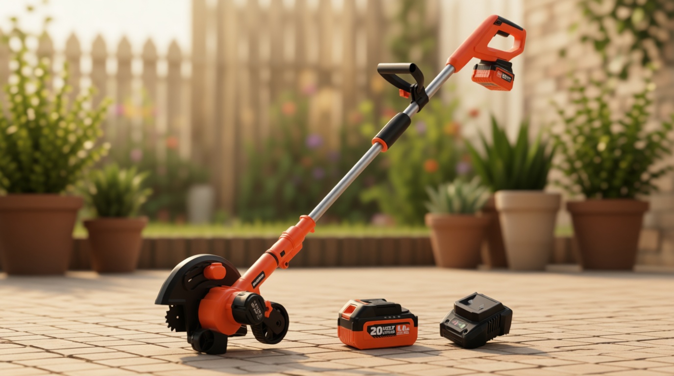 Maxlander Lawn Edger, 9'' Edger Cordless Lawn Tool with 3-Position Blade Depth for Landscaping, Electric Battery-Powered Edger for Driveways, Sidewalk (4.0Ah Battery, Quick Charger & Cover Included)