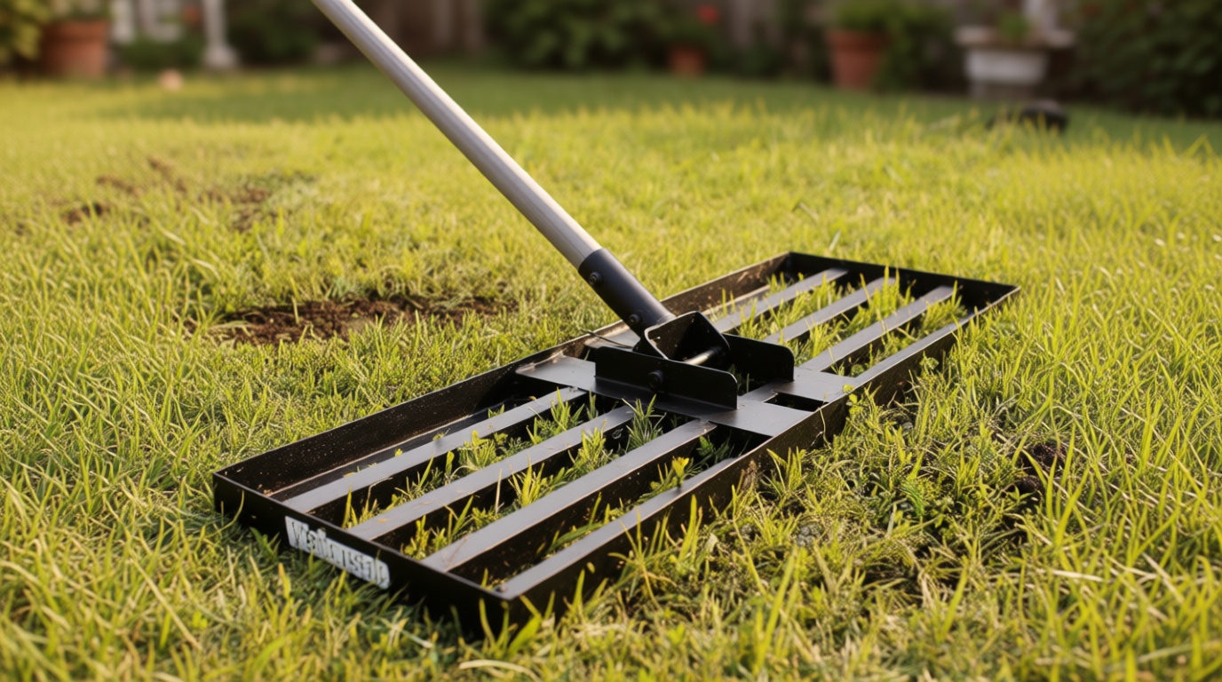 Walensee Lawn Leveling Rake, Levelawn Tool, Heavy Duty Effort Saving Lawn Level Tool, Steel Handle Lawn Leveler for Yard Garden Golf Course , Ease Level Soil Sand Dirt Surfaces, 7FT 30"x10"