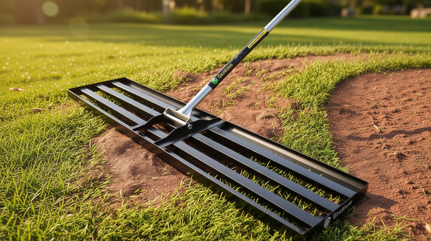 Gardease Lawn Leveling Rake 48 Inch x 10 Inch – Heavy Duty Lawn Leveler & Yard Leveling Rake – Steel Lawn Level Rake & Leveling Tool for Soil, Sand & Top Dressing