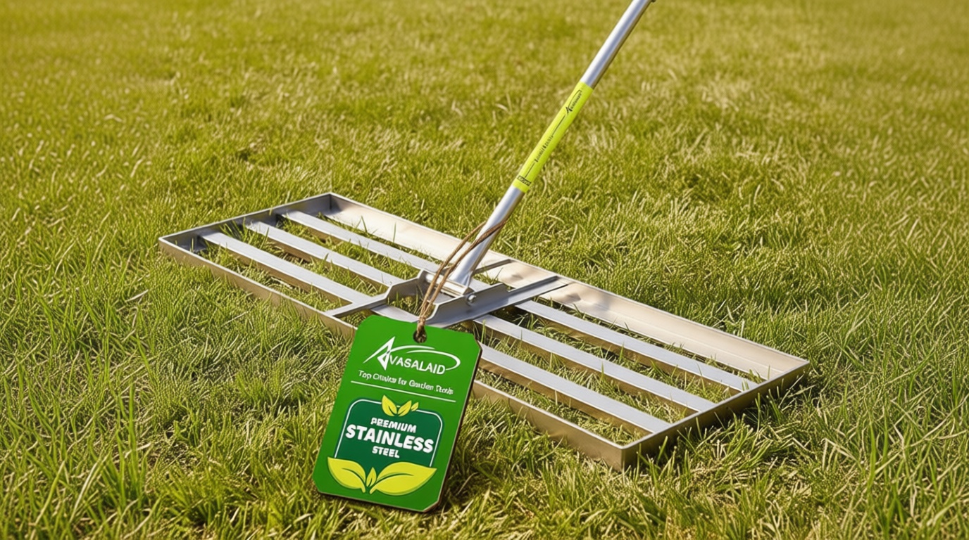 36x12 inch Lawn Leveling Rake,Heavy-Duty Stainless Steel Landscape Rake with an Adjustable 78'' Extra Long Handle Lawn Leveling Tool for Yard,Backyard,Garden,Golf,Farm,Pasture