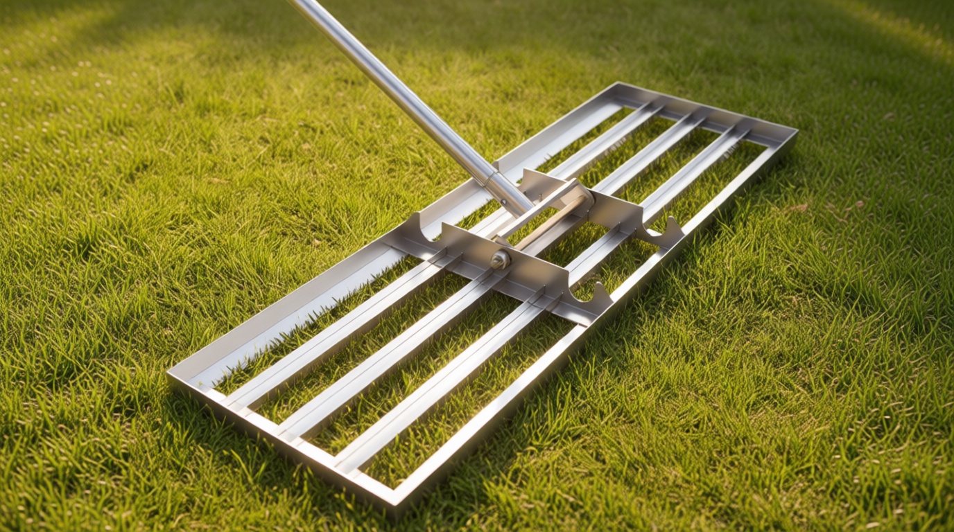 Lawn Leveling Rake 35x10 inch, (Professional-Grade) Lawn Leveler Tool with Stainless Steel Handle Rakes for Lawns Heavy Duty Landscape Rake for Backyard, Garden, Golf Course, Farm, Pasture