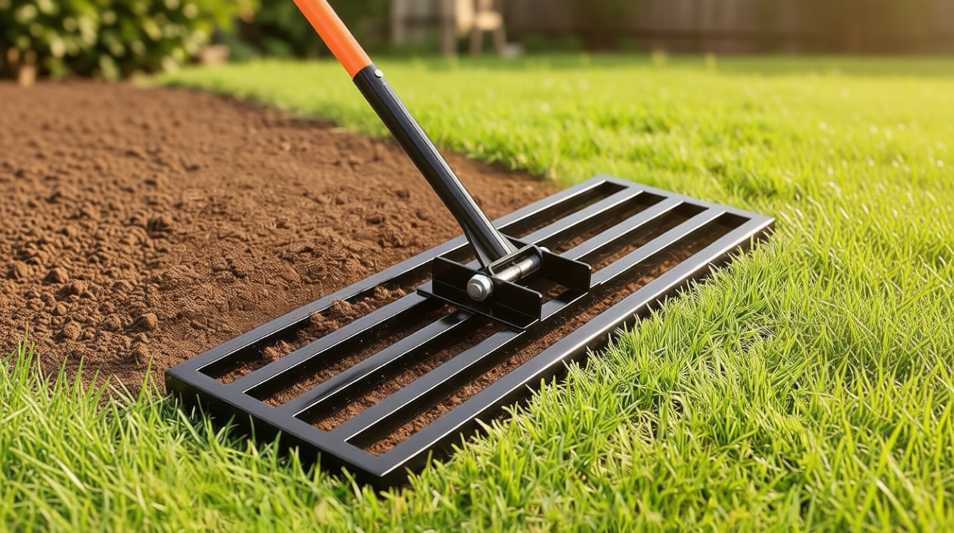 COZEER 30" x 10" Lawn Leveling Rake, Heavy Duty Stainless Steel Leveler Tool with 78" Adjustable Handle, Garden Yard Lawn Care for Garden, Golf Course, Farm and Pasture