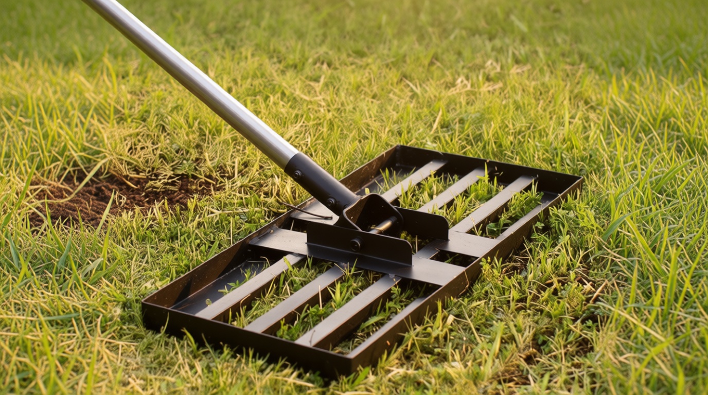 Walensee Lawn Leveling Rake, Levelawn Tool, Heavy Duty Effort Saving Lawn Level Tool, Steel Handle Lawn Leveler for Yard Garden Golf Course , Ease Level Soil Sand Dirt Surfaces, 6.5FT 17"x10"