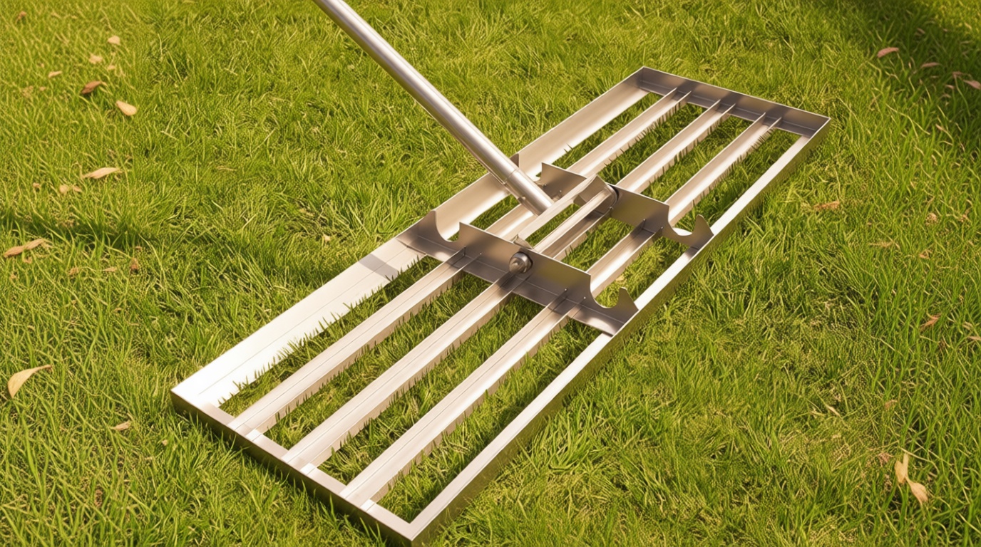 Lawn Leveling Rake 30x10 inch, (Professional-Grade) Lawn Leveler Tool with Stainless Steel Handle Rakes for Lawns Heavy Duty Landscape Rake for Backyard, Garden, Golf Course, Farm, Pasture