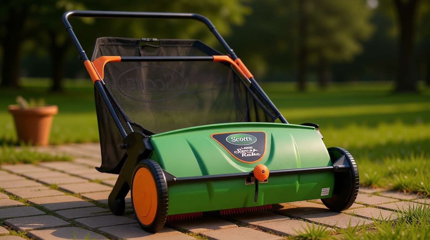 Scotts Outdoor Power Tools LSW70026S 26-Inch Push Lawn Sweeper, Black/Green