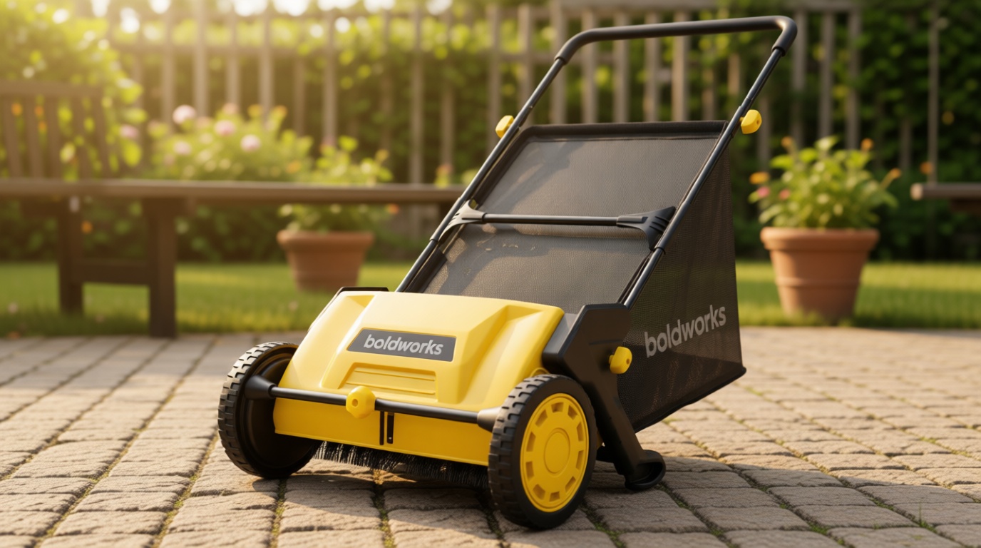 Push Lawn Sweeper 21" Walk Behind Leaf Collector for Lawn and Yard with 103L Hopper Bag Adjustable Height Grass & Leaf Picker for Lawn Cleanup