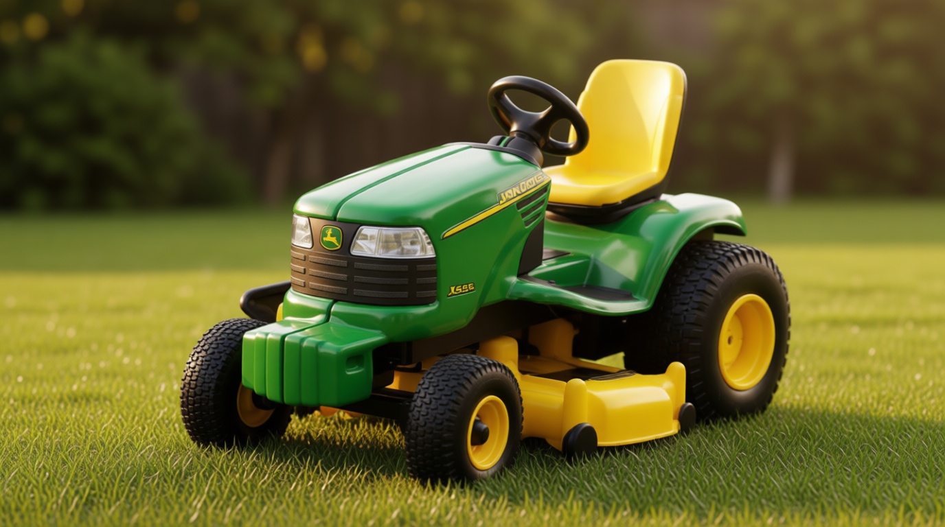 John Deere Lawn Tractor 1/32 Scale, Green, Yellow