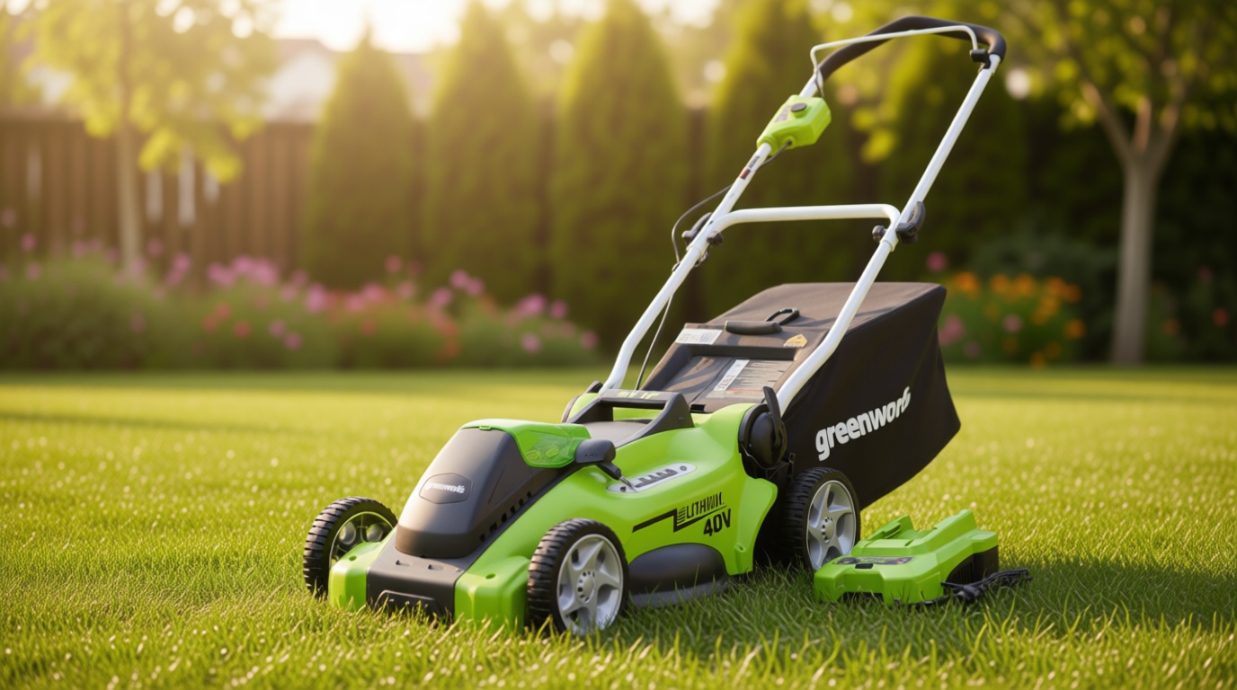 Greenworks 40V 16" (Push) Cordless Lawn Mower, 4.0Ah Battery (1/3 Acre, Push Button Start, Compatible with 75+ Tools)