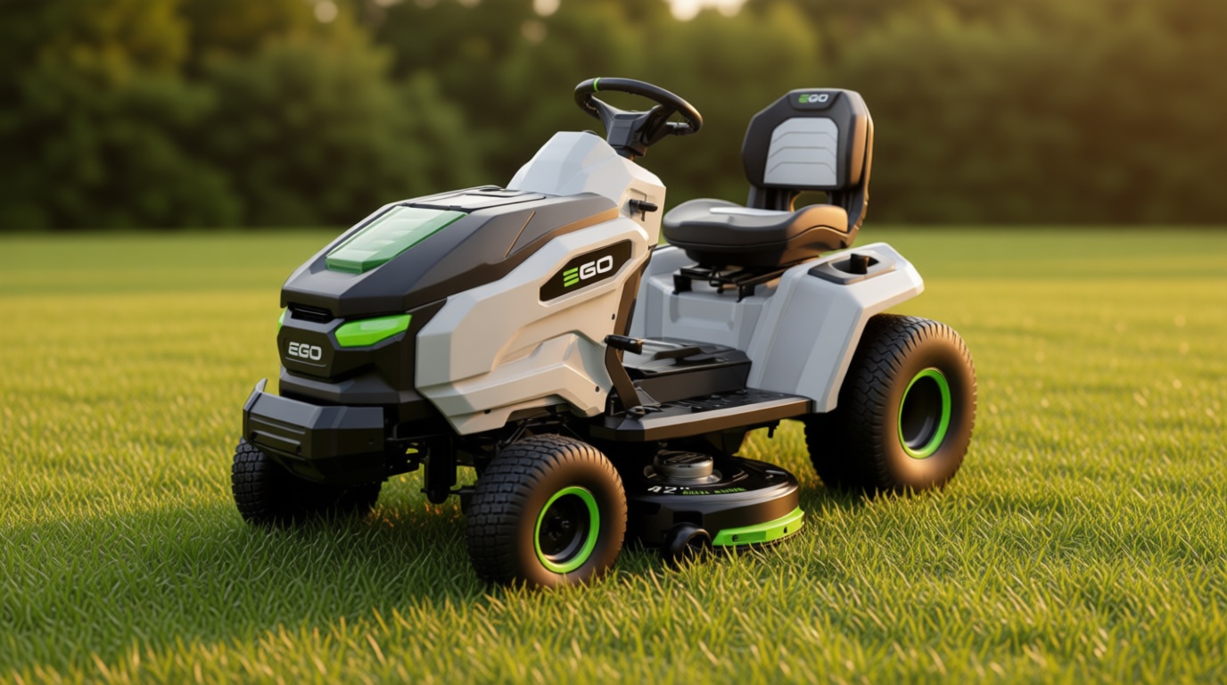 EGO Power+ Electric Riding Lawn Mower, 42" Deck Cordless Tractor, Includes (6) 56V 6.0Ah Batteries and Charger - TR4204