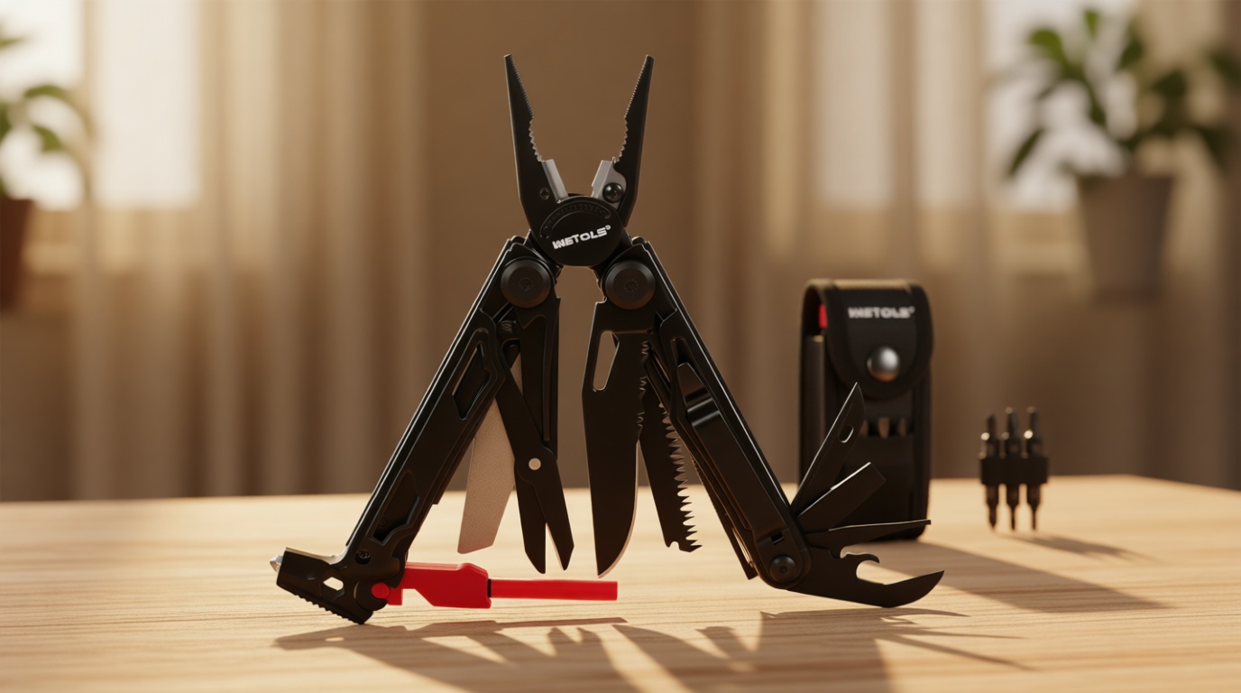 WETOLS Multitool with Pocket Knife, 27-in-1 Stainless Steel Needle Nose Pliers with Screwdrivers, Self-locking Multi tool EDC Gear with Sheath, Ideal for Survival, Outdoor, Camping