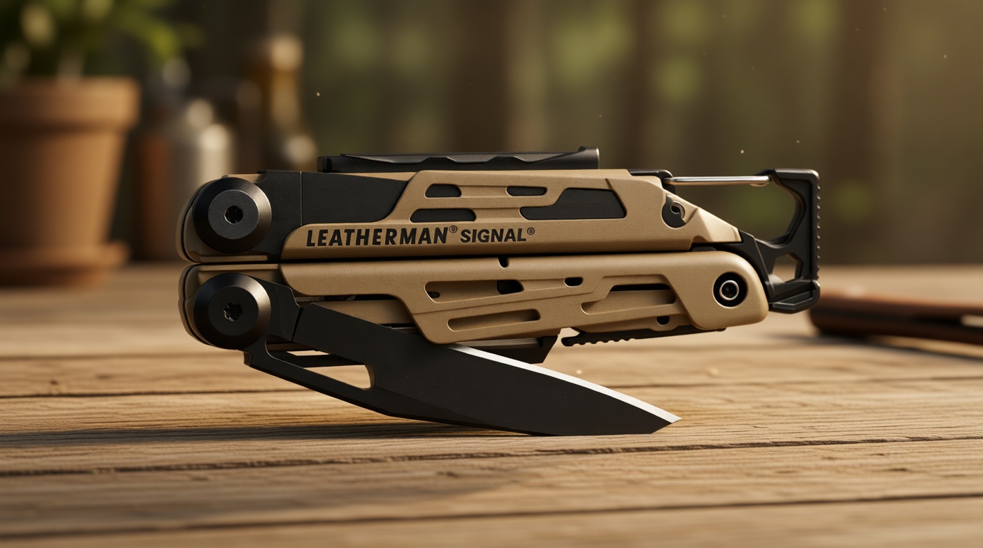Leatherman Signal, 19-in-1 Multi-tool for Outdoors, Camping, Hiking, Fishing, Survival, Durable & Lightweight EDC, Made in the USA, Coyote Tan