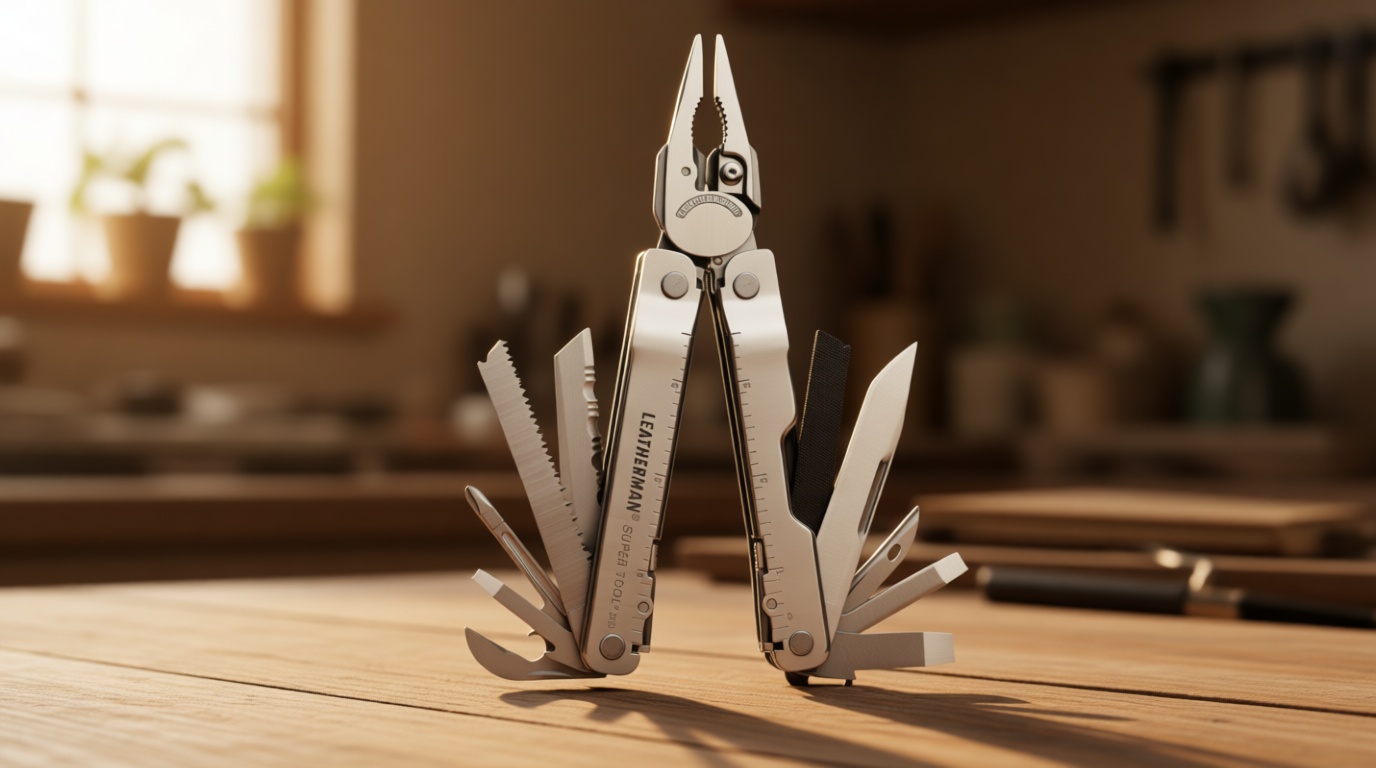 Leatherman Super Tool 300 Multitool with Premium Replaceable Wire Cutters and Saw, Stainless Steel
