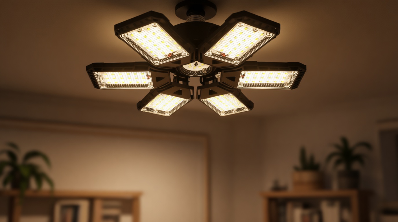 LED Garage Lights Bulb 2 Pack 180W 18000LM 6500K Led Shop Light with 6 Plus 1 Deformable Panels Basement Barn Ceiling Lights for E26/E27