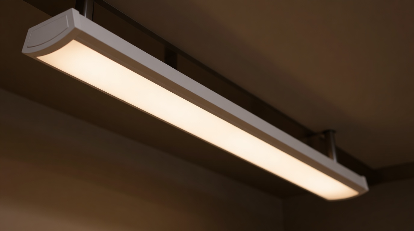 Lithonia Lighting 4 Foot LED Light Fixture, Low-Profile LED Wraparound Flush Mount Ceiling Light, 4000K Cool White, 120V, 48-Inch (FMLWL 48 840)