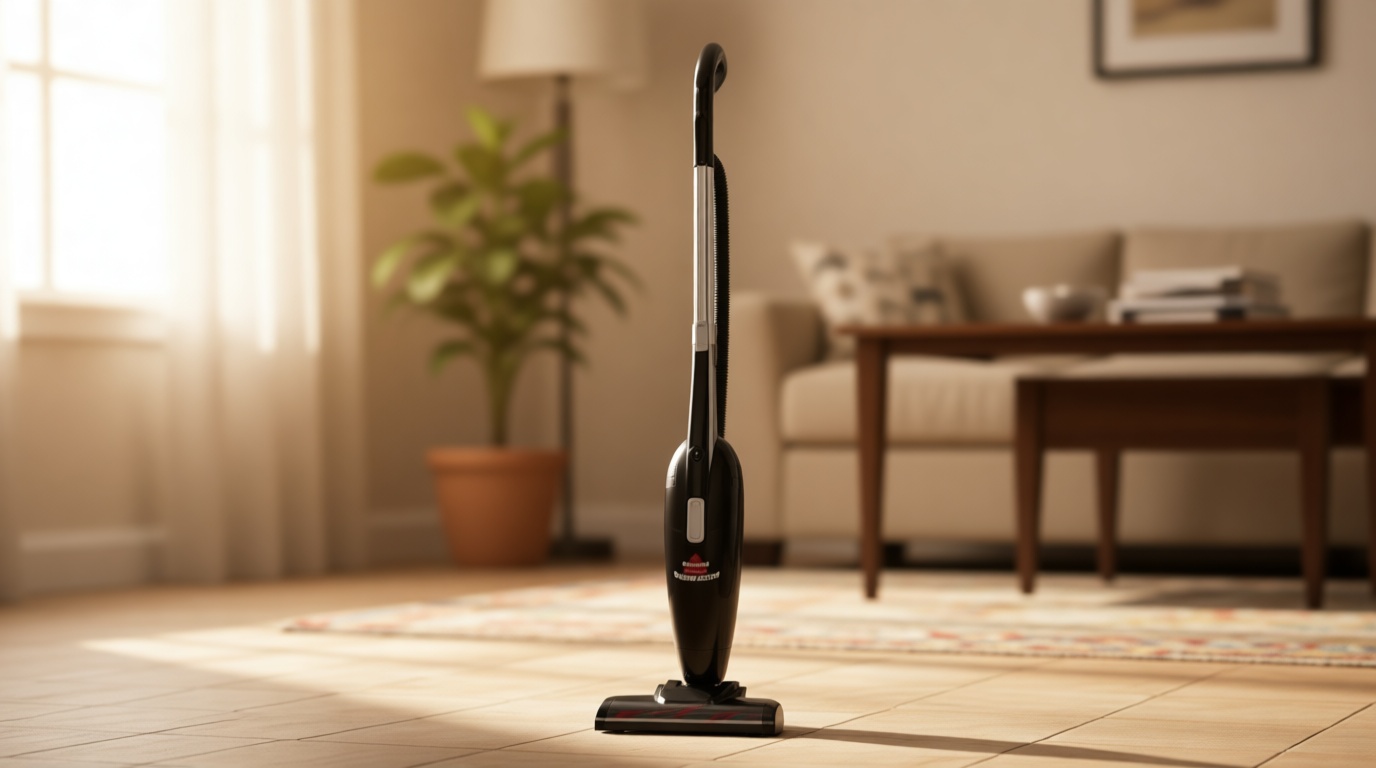 Bissell 2033M Featherweight Stick Lightweight Bagless Vacuum and Electric Broom with Crevice Tool for Hard Floors and Carpets, Black