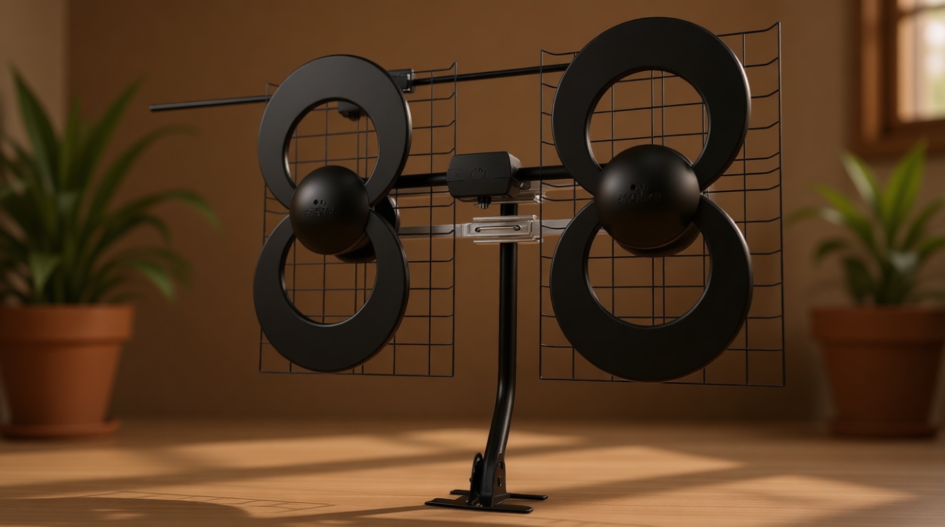 Antennas Direct ClearStream 4V Indoor Outdoor TV Antenna, UHF VHF, Multi-Directional, 70+ Mile Range, 4K 8K UHD, NEXTGEN TV – w/ 20-inch Mast (Black)