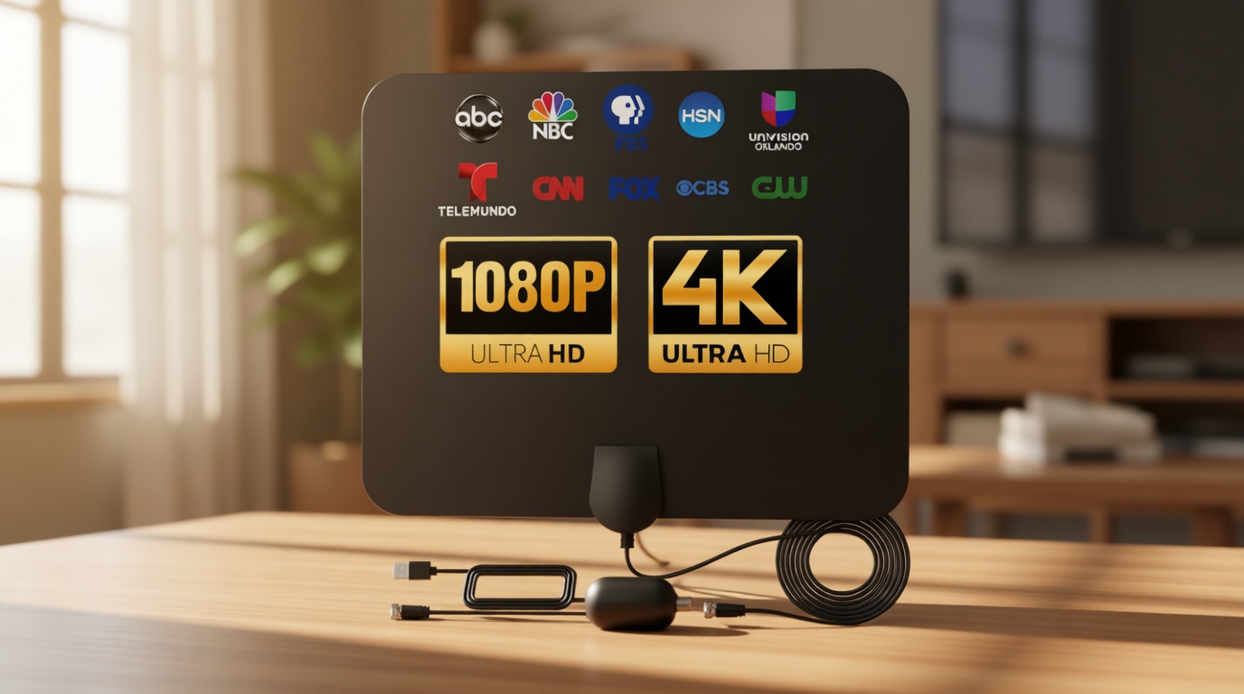 DAANT TV Antenna Indoor Long Range, Supports 4K 1080p Smart TV Signal Reception with 16ft HDTV Coax Cable