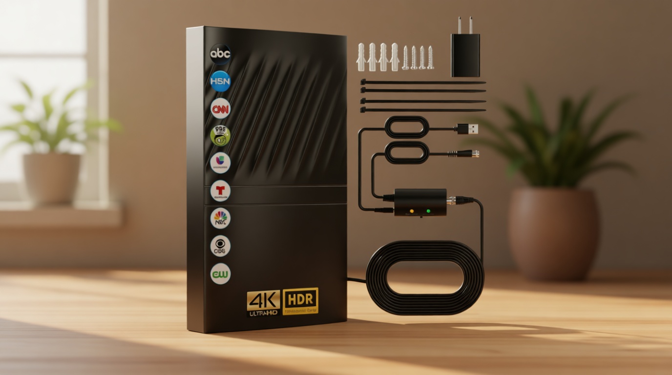 4500+ Miles Long Range TV Antenna-2026 Digital TV Antenna for Smart/Old TV-Indoor Outdoor HD Antenna for Local Channels with Strongest Signal Amplifier-52ft Cable/AC Adapter-Support 8K 4K 1080p