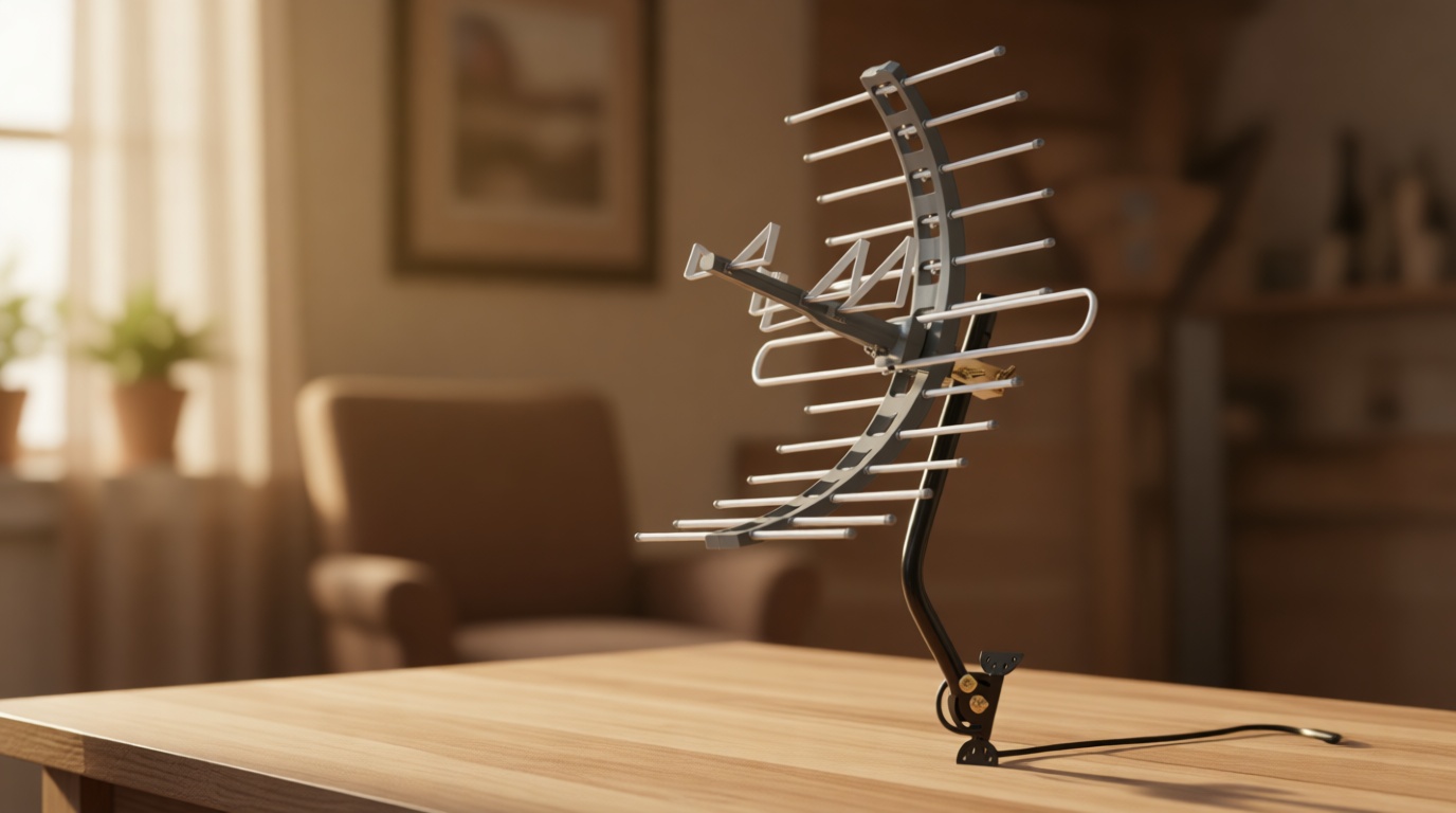 GE Outdoor HD Digital TV Antenna, Long Range Smart TV Antenna, Supports 4K 1080P HD Smart TV VHF UHF, J Mount Included for Attic or Outdoor, Weather Resistant, 29884