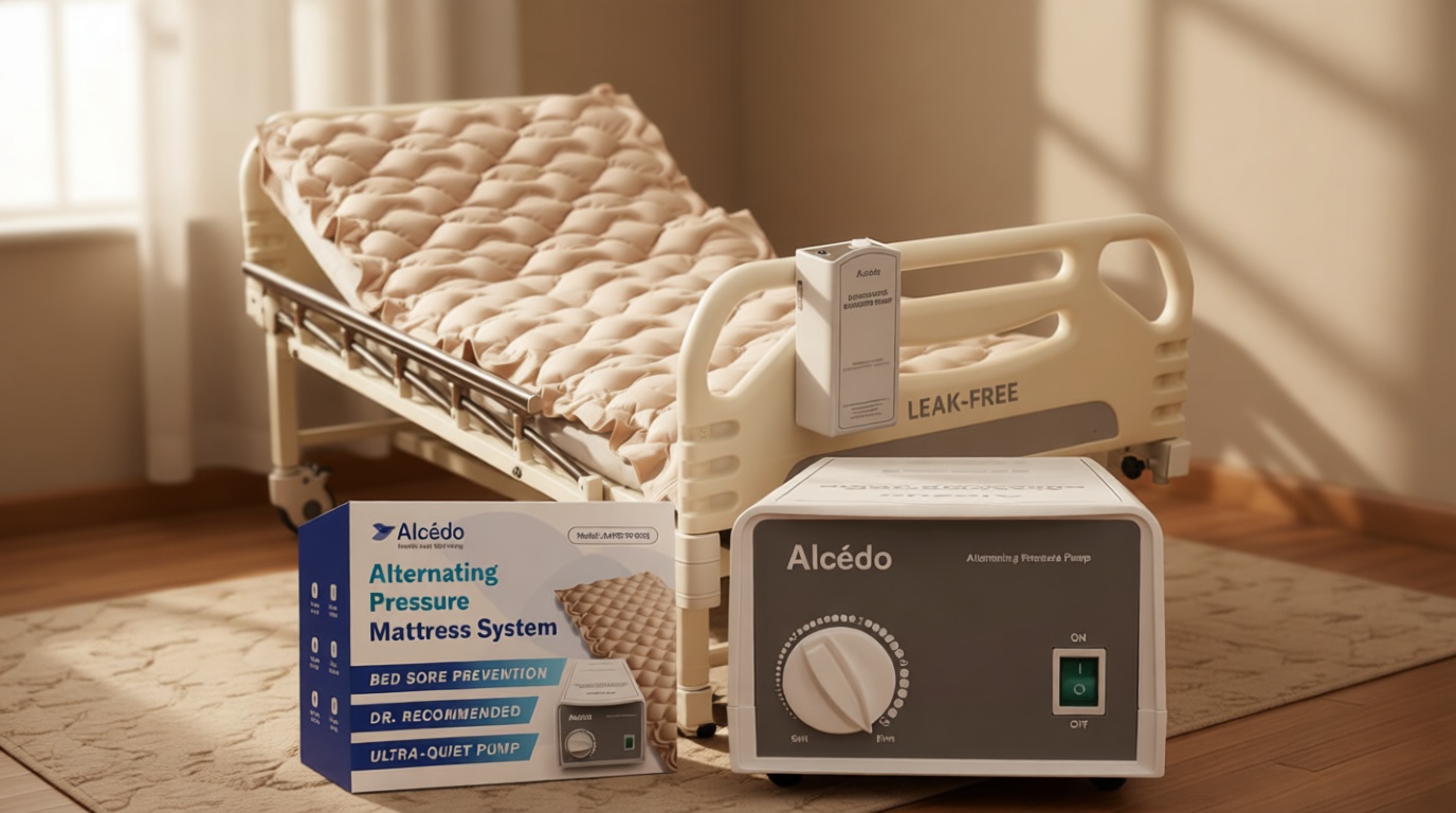 Alcedo Alternating Air Pressure Mattress Pad for Bed Sore and Ulcer Prevention, Hospital & Home Use Medical Mattress Topper for Bedridden Patient, Adjustable Ultra Quiet Pump and Waterproof Cushion