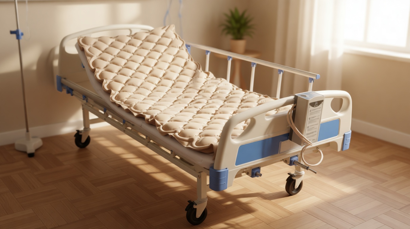 Kekoy Alternating Air Pressure Mattress Pad, Bed Sore Prevention, Hospital Bed Mattress Topper with Whisper Quiet Pump & Waterproof Heat Resistant Ulcer Cushion Pad for Home Use 75" x 35"-Beige ClimatePartner certified