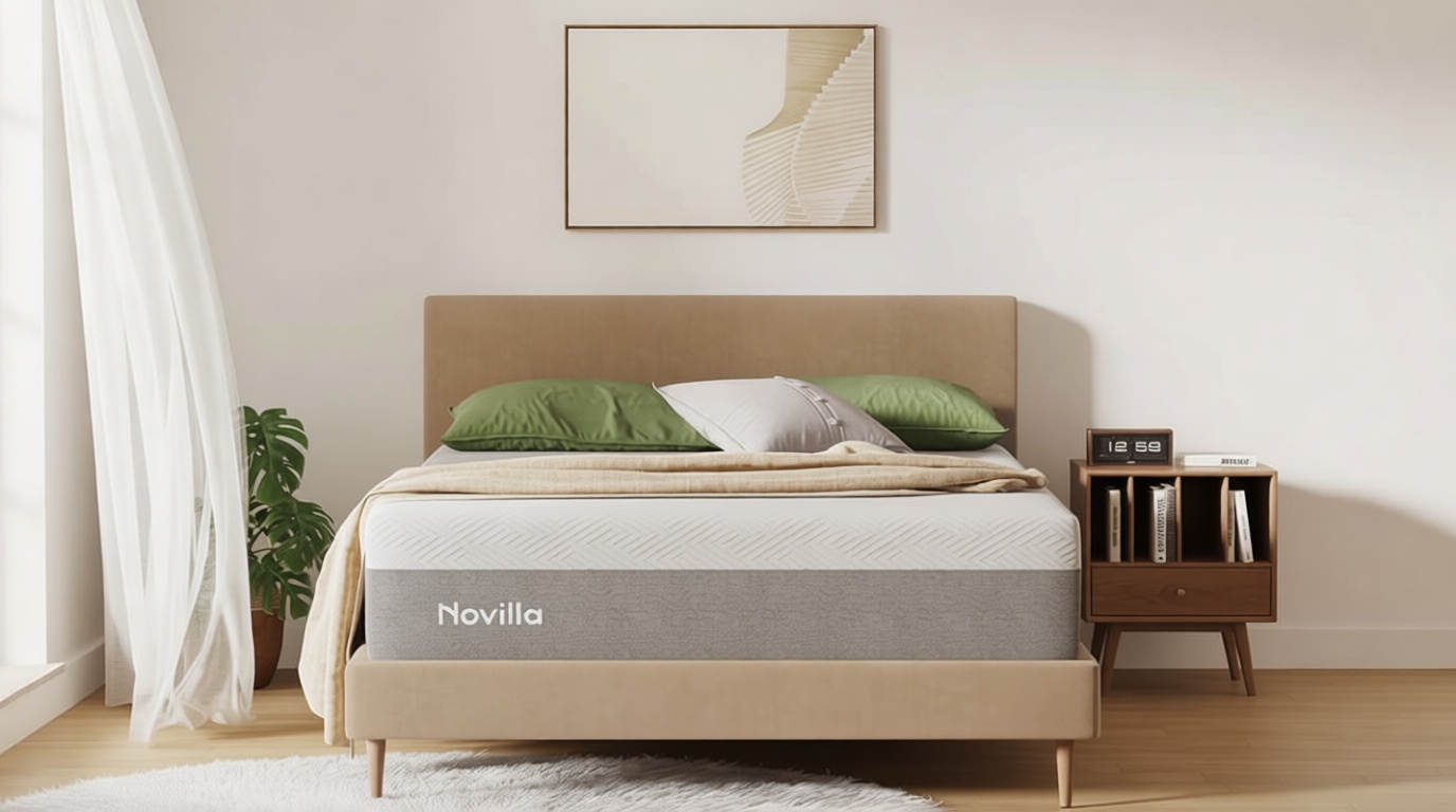 Novilla Queen Size Mattress, 12 inch Gel Memory Foam Mattress for a Cool Night Sleep & Pressure Relief, Medium Firm Feel with Motion Isolating, Bliss OEKO-TEX STANDARD 100