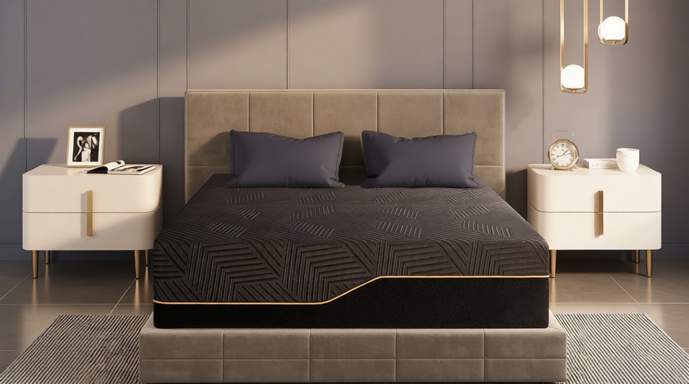 MLILY EGOHOME 14 Inch Queen Memory Foam Mattress for Back Pain, Cooling Copper Gel Bed in a Box, Foam Made in USA, CertiPUR-US Certified, Therapeutic Medium Firm, 60x80x14 Black OEKO-TEX STANDARD 100