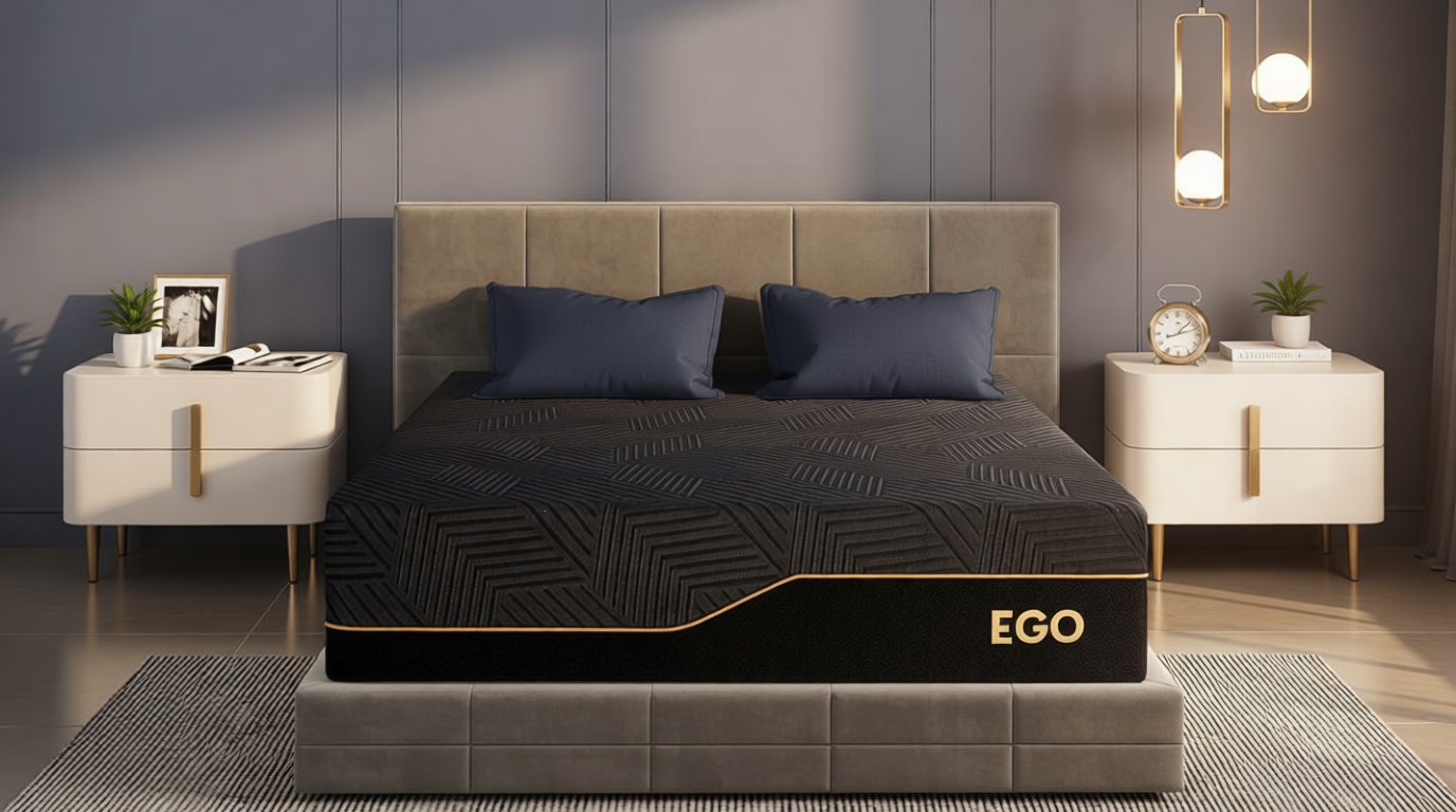 EGOHOME 14 Inch King Size Memory Foam Mattress for Back Pain, Cooling Copper Gel Bed in a Box, Foam Made in USA, CertiPUR-US Certified, Therapeutic Medium Firm, 76x80x14 Black OEKO-TEX STANDARD 100