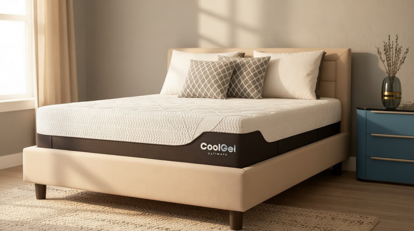 Classic Brands Cool Gel Chill Memory Foam 14-Inch Mattress with 2 BONUS Pillows |CertiPUR-US Certified |Bed-in-a-Box, Queen