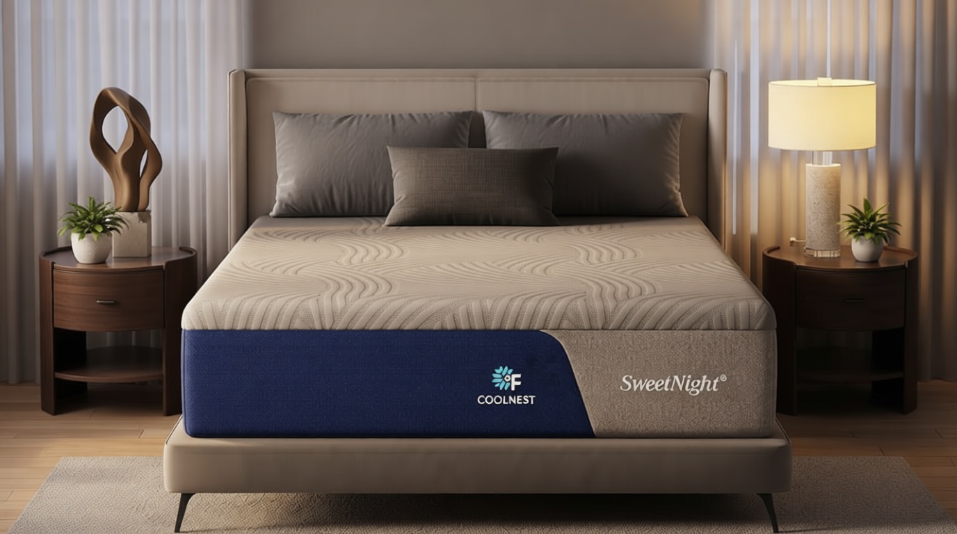 Sweetnight CoolNest 12 Inch Queen Size Mattress, Memory Foam Queen Cooling Mattress for Cool Night Sleep, 5-Zone Ergo Support for Pressure Relief, Medium, CertiPUR-US Certified OEKO-TEX STANDARD 100