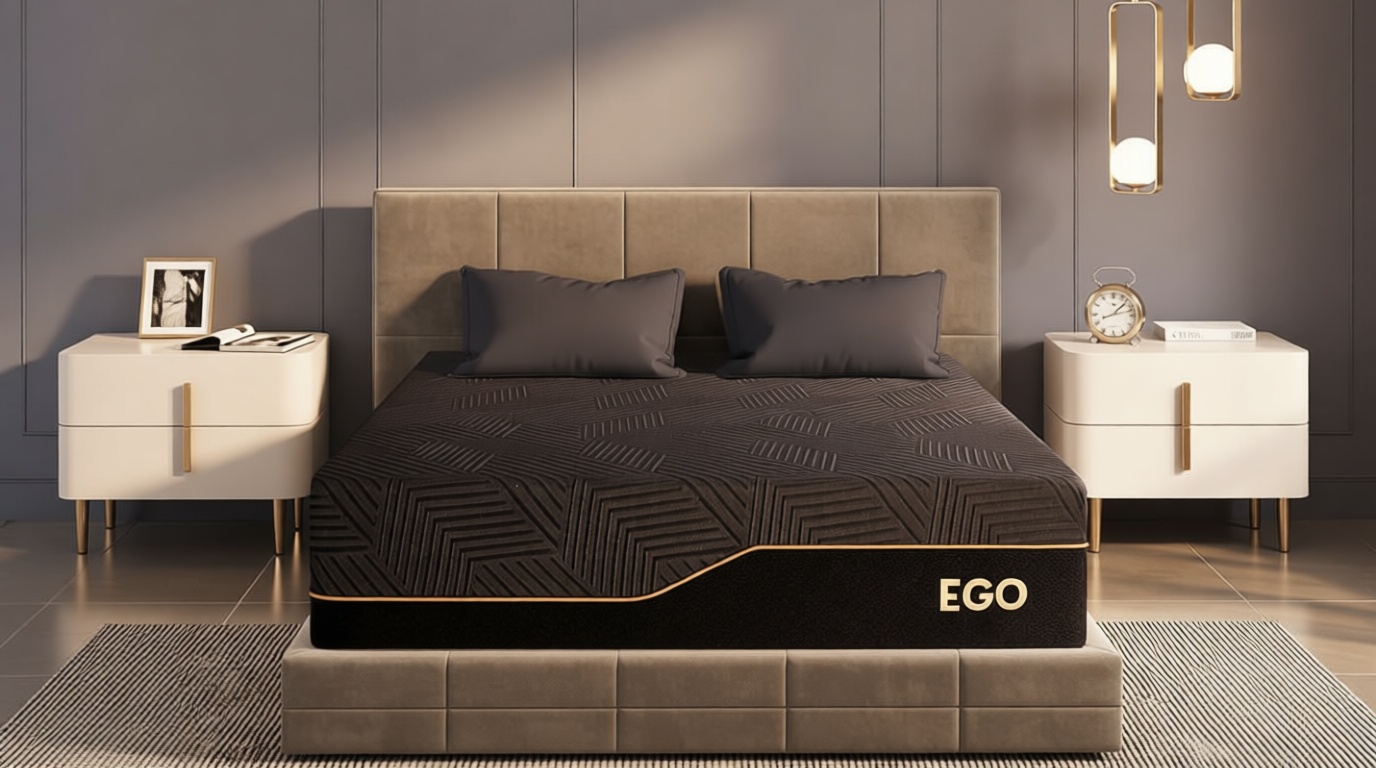 MLILY EGOHOME 14 Inch Queen Memory Foam Mattress for Back Pain, Cooling Copper Gel Bed in a Box, Foam Made in USA, CertiPUR-US Certified, Therapeutic Medium Firm, 60x80x14 Black OEKO-TEX STANDARD 100
