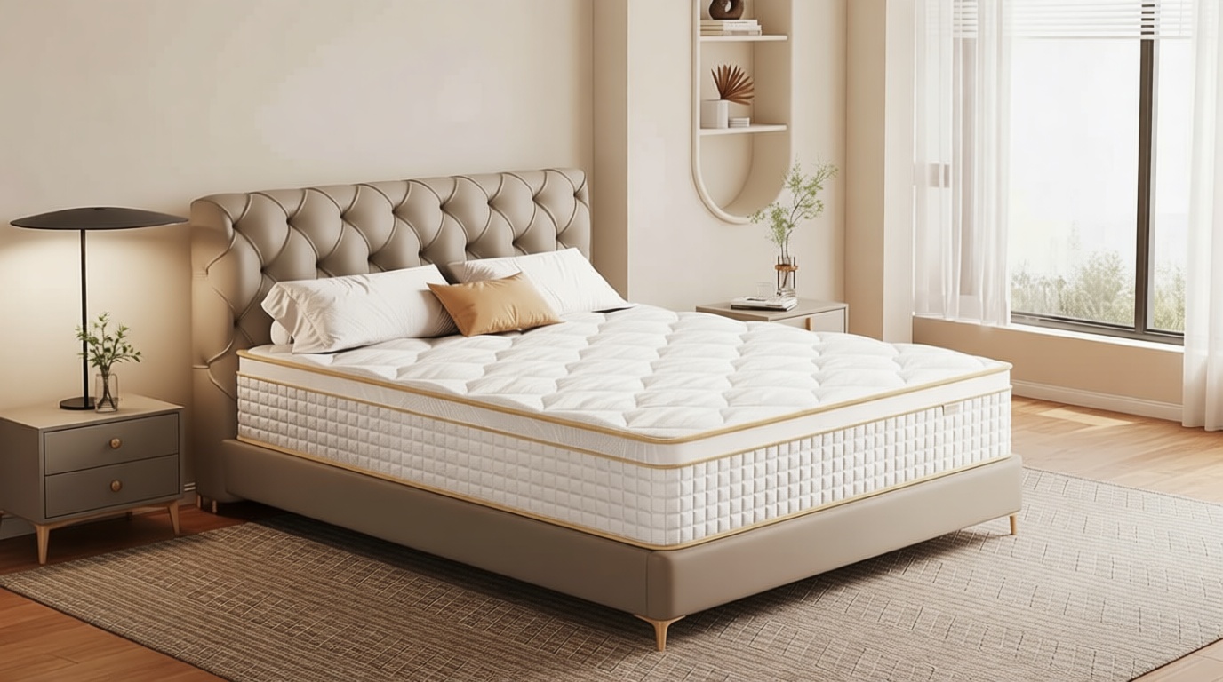 Queen Mattress 12 Inch Hybrid Mattress in a Box with Memory Foam and Pocket Springs for Pressure Relief, Medium Firm Queen Size Mattress, Motion Isolation, CertiPUR-US