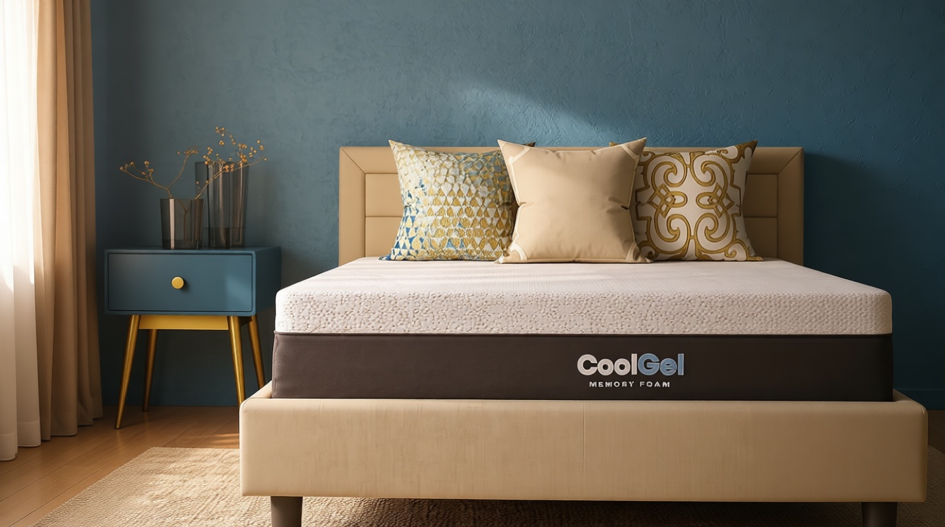 Classic Brands Cool Gel Chill Memory Foam 14-Inch Mattress with 2 BONUS Pillows |CertiPUR-US Certified |Bed-in-a-Box, Queen