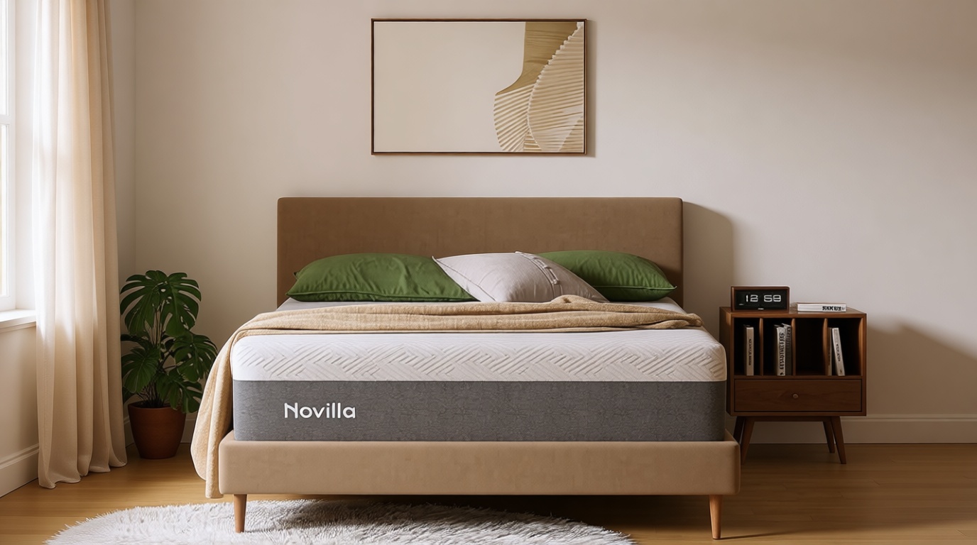 Novilla Queen Size Mattress, 12 inch Gel Memory Foam Mattress for a Cool Night Sleep & Pressure Relief, Medium Firm Feel with Motion Isolating, Bliss OEKO-TEX STANDARD 100