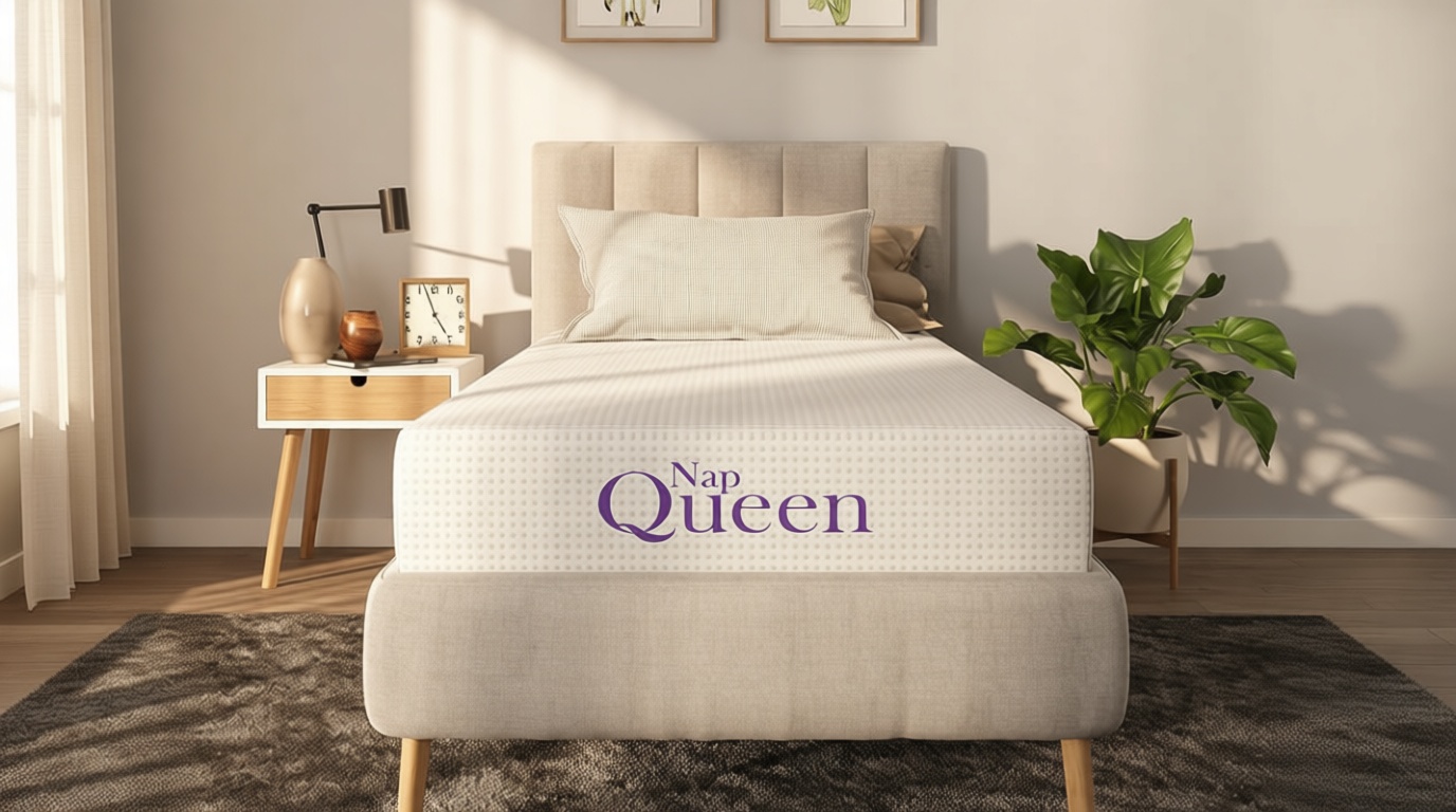 NapQueen 8 Inch Twin Size Mattress, Bamboo Charcoal Memory Foam Mattress, Bed in a Box OEKO-TEX STANDARD 100