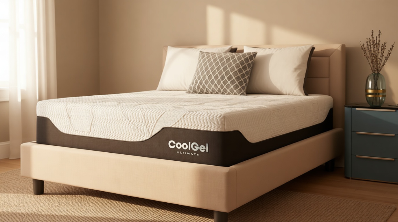 Classic Brands Cool Gel Chill Memory Foam 14-Inch Mattress with 2 BONUS Pillows |CertiPUR-US Certified |Bed-in-a-Box, Queen