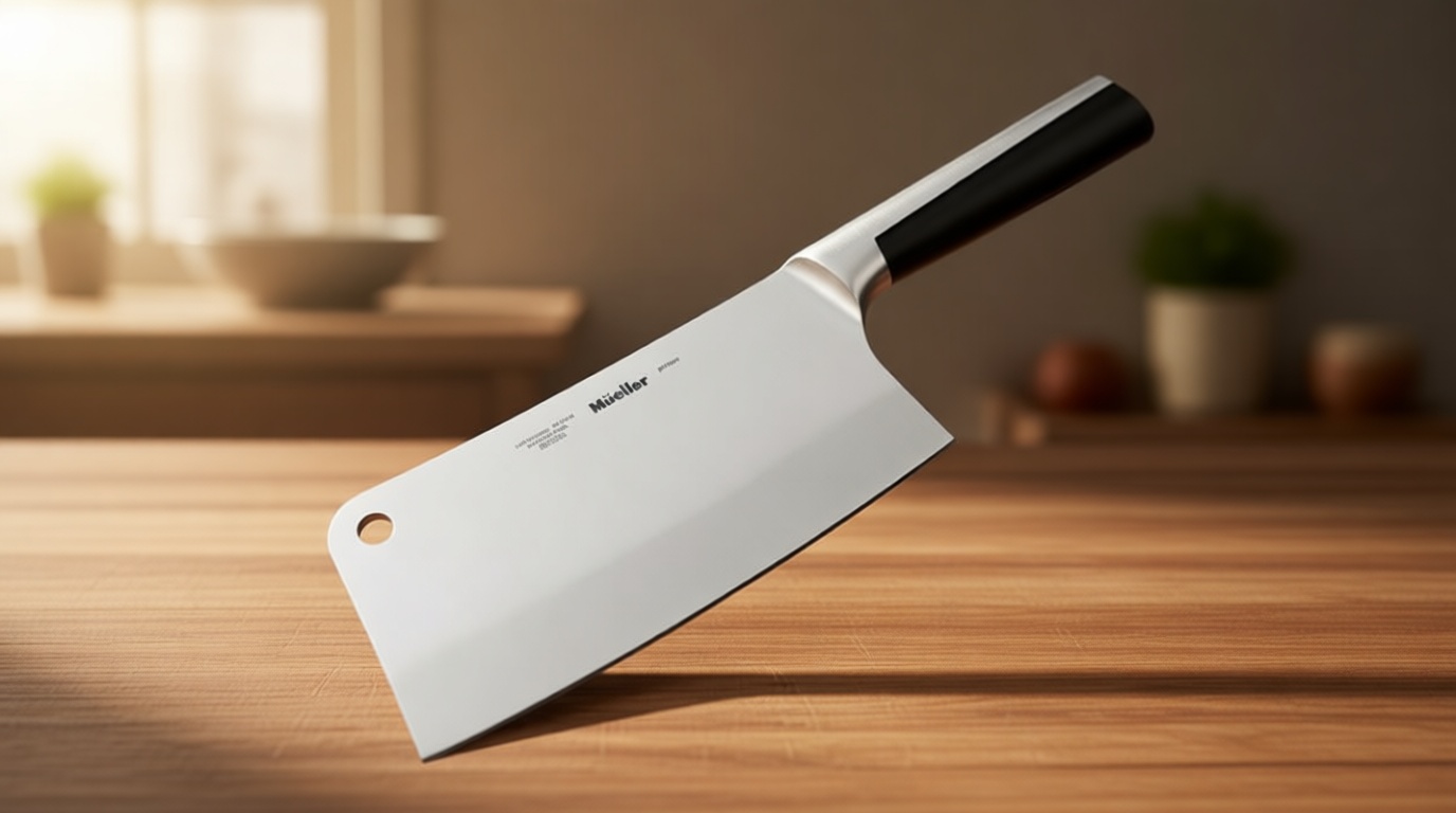 Mueller 7-Inch Meat Cleaver Butcher Knife - German High Carbon Steel, Laser-Tested Razor-Sharp Blade, Heavy Duty Bone Chopper for Meat & Vegetables, Home & Restaurant, Gift for Him